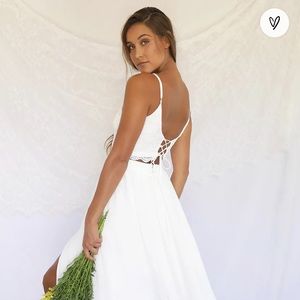 Lulus Midnight Memories Lace Two Piece Set